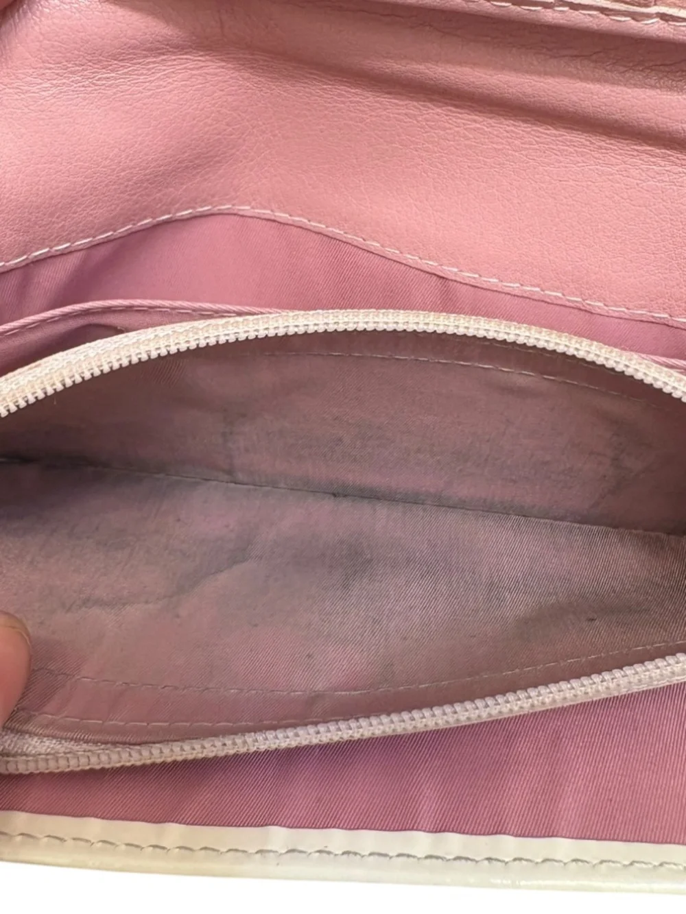 Dior Christian Dior pink and white/cream trotter wallet